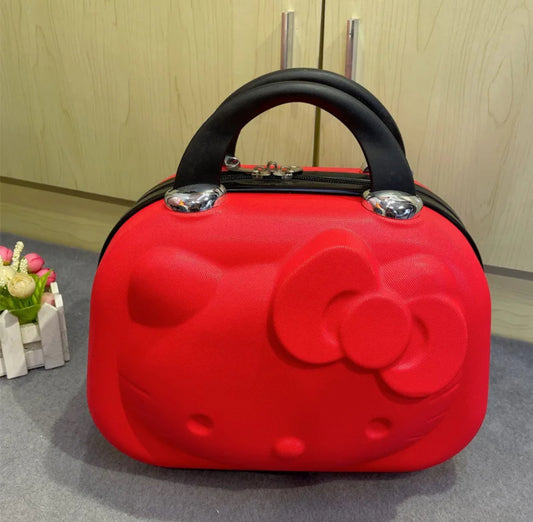 Kitty 3D Cosmetic Case Cartoon Ins Style High Capacity Water Proof Wear-Resistant Suitcase Girl Gift