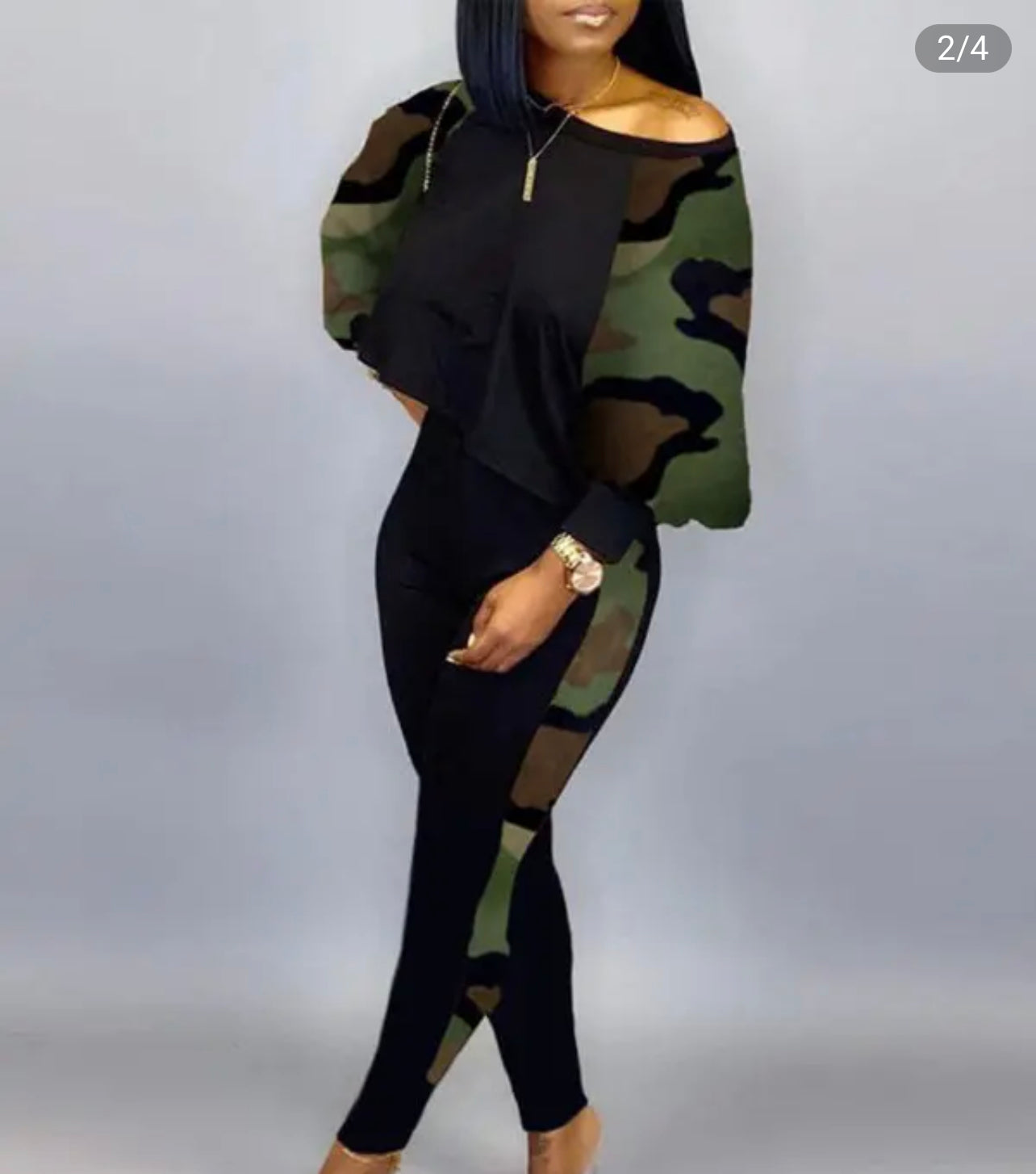 Camouflage Top & Pants Set