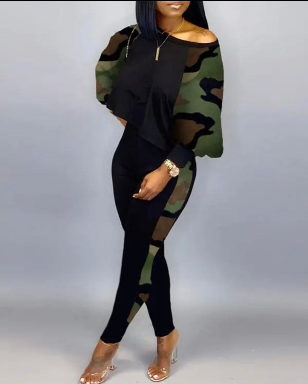 Camouflage Top & Pants Set